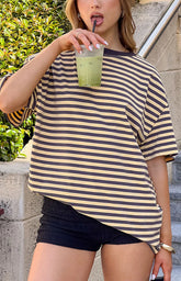 Alba Yellow Stripe Oversized Tee