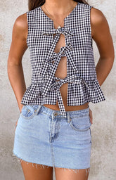 Baxter Black Gingham Top