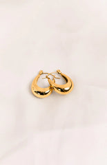 Lucetta Gold Oval Statement Hoop Earrings