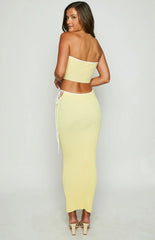 Pia Yellow Contrast Bind Knit Tube Top
