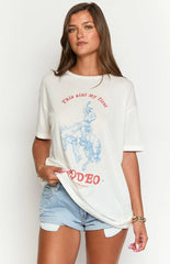 The Laundry Room First Rodeo White Oversized Tee