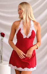 Cassidy Red Polka Dot Mini Dress