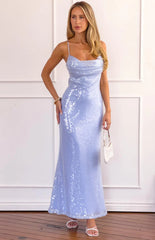 Georgia Blue Sequin Maxi Dress