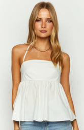 Axl White Halter Top