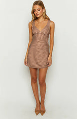 Daphne Chocolate Chiffon Mini Dress