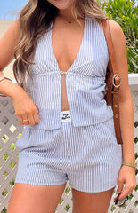 Brad Navy Stripe Boxer Shorts