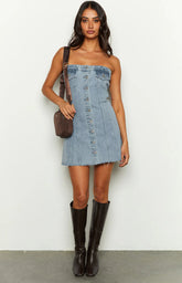 Wilma Blue Denim Corset Mini Dress