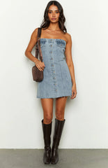Wilma Blue Denim Corset Mini Dress