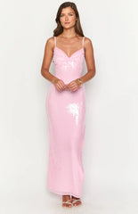 Honey Pink Sequin Maxi Dress