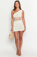 Gyanna Cream Crochet Mini Dress