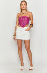 Storm Pink Sequin Strapless Top