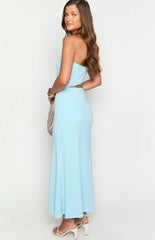 Kain Blue Strapless Maxi Dress