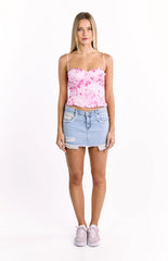 Angela Pink Floral Print Top