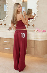 Flo Burgundy Wide Leg Pants