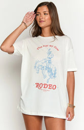 The Laundry Room First Rodeo White Oversized Tee