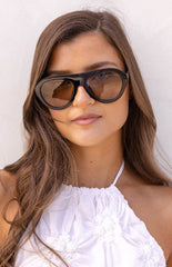 Otra Eyewear Maddy Black Aviator Sunglasses