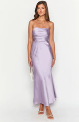 Alexia Purple Strapless Maxi Dress