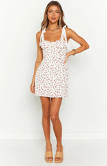 Eliza White Floral Mini Dress