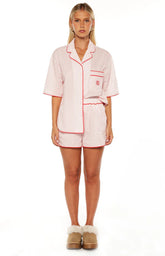 Alexea Pink Stripe Pajama Shorts