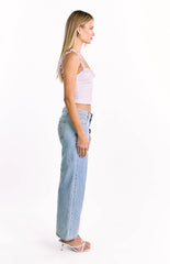 Bambi Pink and White Polka Dot Frill Top