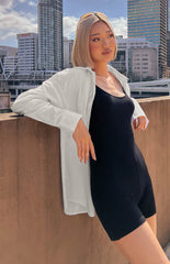 Ivaliah White Oversized Button Up Shirt