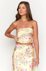 Genevieve Yellow Bloom Top
