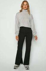Katrine Black Split Hem Pants