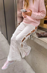 Bridget White Side Tie Pants