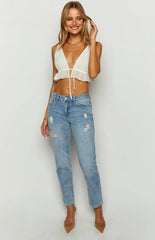 Hazy Low Waist Blue Denim Jeans