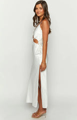 Renaissance White Satin Maxi Dress