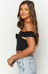 Hadley Off The Shoulder Rose Crop Top