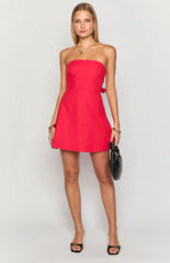 Love Parade Red Strapless Mini Dress