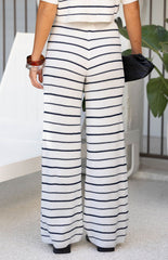 Maple White Navy Stripe Knit Pants