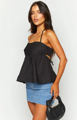 Axl Black Halter Top
