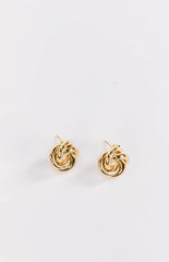 Gold Knot Stud Earrings
