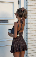 Billy Brown Polka Dot Cowl Party Mini Dress