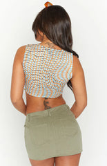 Soho Orange Mesh Crop Top