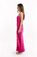 Mackenna Hot Pink Strapless Maxi Dress