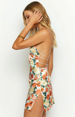 Say So Orange Floral Mini Dress