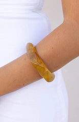 Zantie Yellow Resin Square Bangle