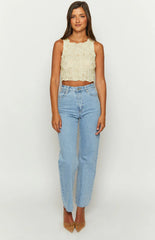 Whitney Cream Crop Top
