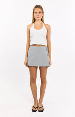 Frazer Blue Stripe Tie Side Mini Skirt