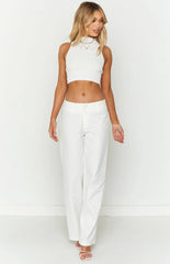 Wild Side White Backless Top