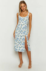 Jessie Blue Floral Midi Dress