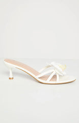 In Bloom White Floral Kitten Heels