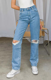 ABRAND A 94 High Straight Georgia Rip Blue Jeans