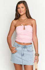 Kassy Pink Strapless Top