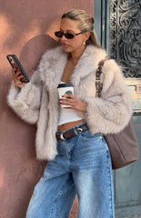 It Girl Sand Faux Fur Jacket