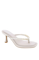 Selena Ivory Pearl Detail Thong Heels