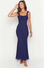 Beverley Navy Mesh Maxi Dress